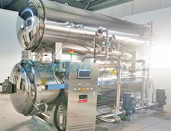 潮州1000*2400全自動雙層水浴殺菌鍋，加工蓮子現(xiàn)場