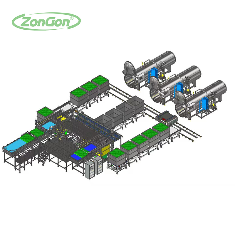 乳制品生產(chǎn)線標(biāo)配：全自動(dòng)殺菌流水線與裝卸籠的無縫銜接方案
